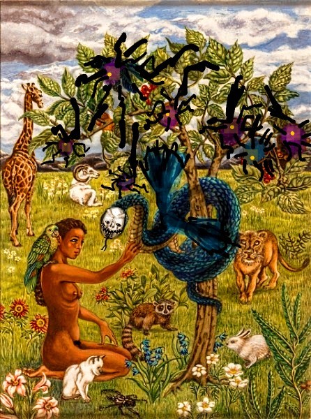 Create meme: Pablo Amaringo paintings, Adam and Eve in the Garden of Eden for children, paradise picture