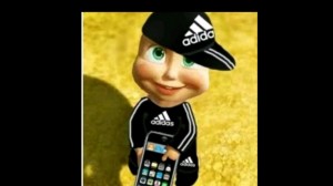 Create meme: Tikhon in Adidas, Masha from Masha and the bear in Adidas, Masha in Adidas