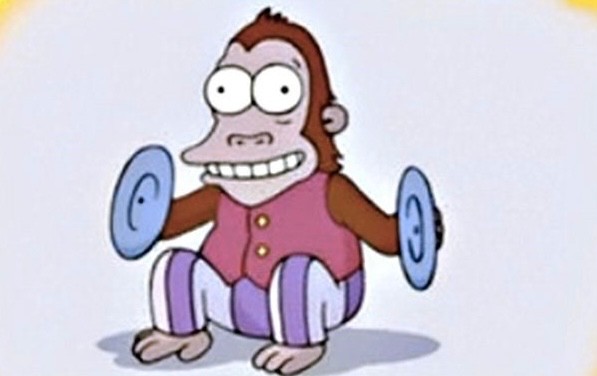 Create meme: the simpsons monkey with plates, a monkey with cymbals, the monkey with the cymbals in my head
