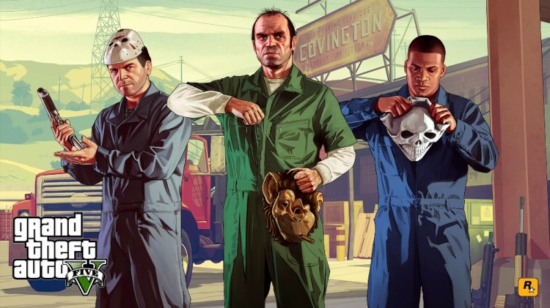 Создать мем: grand theft auto v grand theft auto, gta 5 обложка, grand theft auto 5 майкл тревор франклин