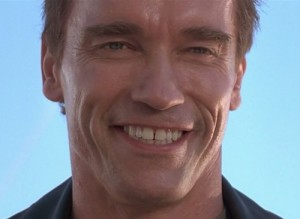 Create meme: Arnie smiles