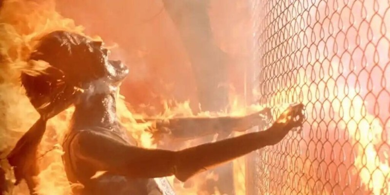 Create meme: Sarah Connor is on fire, Terminator 2 Sarah Connor is on fire, Sarah Connor The Terminator is on fire