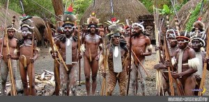 Create meme: Papuans of the Dani tribe, papuans of new guinea, the natives