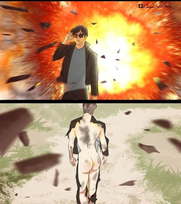 Create meme: manga, explosion meme, attack of the titans 