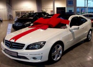 Create meme: car gift bow, hire car for wedding, Mercedes