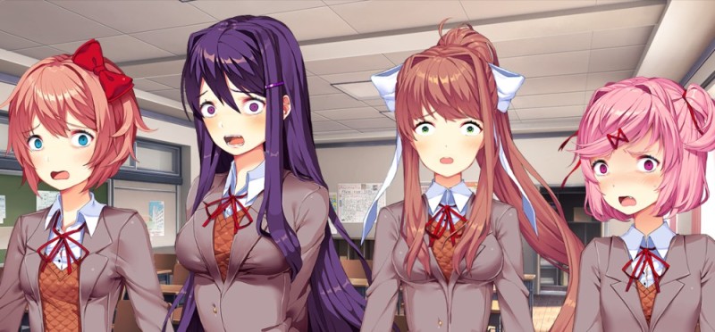 Create meme: Monica from Doki Doki, Monica Doki Doki Plus, doki Doki game