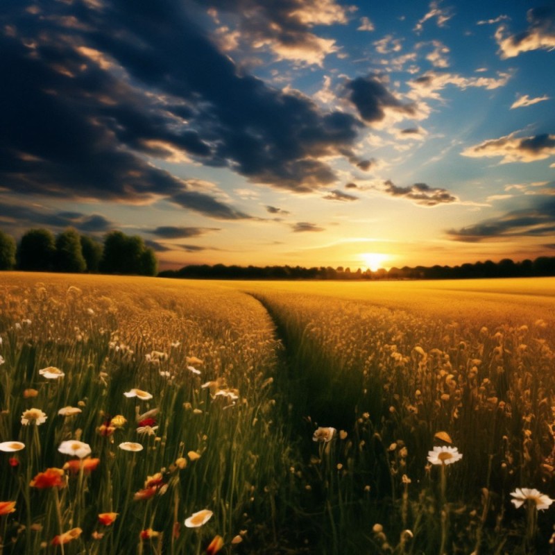 Create meme: a beautiful field of daisies, russian field field, summer field