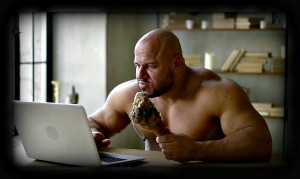 Create meme: Jock with a laptop, Jock meme, bald Jock