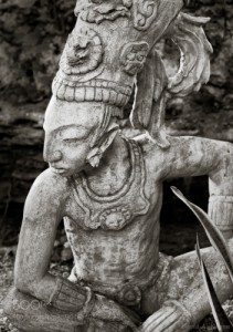 Create meme: warrior, aztec, statue