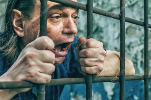 Create meme: behind bars