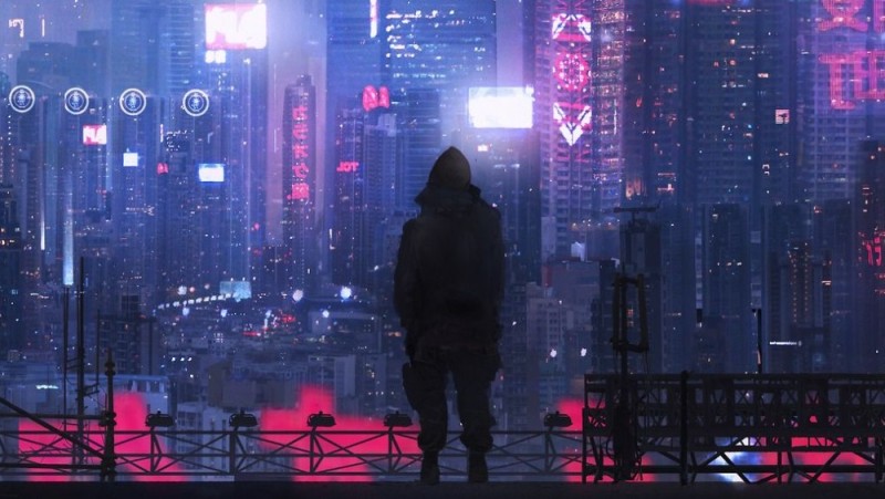 Create meme: night city cyberpunk, cyberpunk background, cyberpunk city