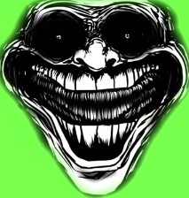 Create meme: trollface monster, evil trollface, trollface scary faces