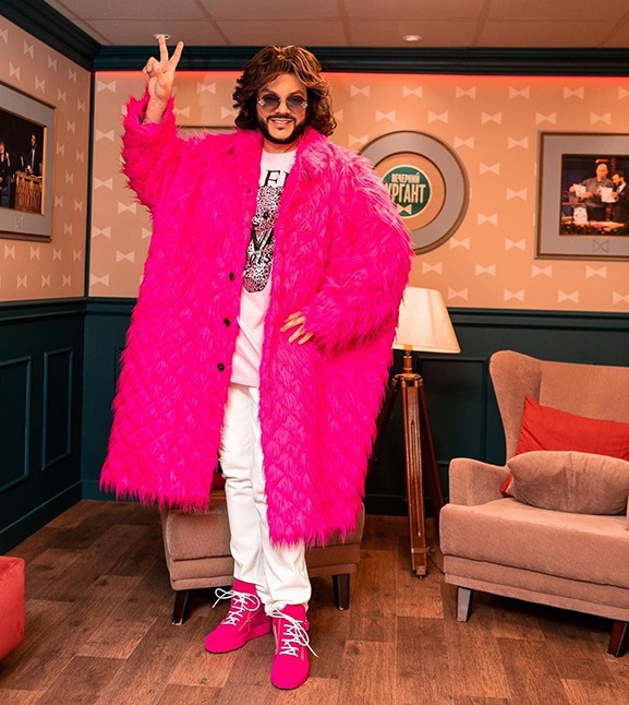 Create meme: Philip , Kirkorov , a man in pink