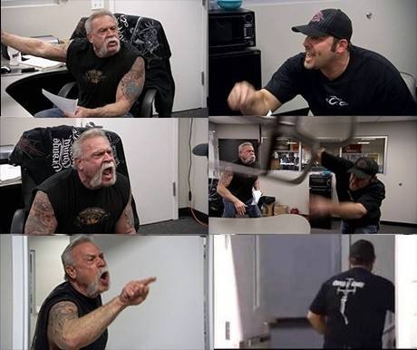 Create meme: American chopper memes, memes of swearing bikers, the quarrel on the show american chopper