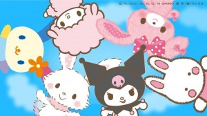 Создать мем: kuromi sanrio, хелло китти куроми и мелоди, kuromi обои на телефон