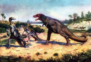 Create meme: Zdenek Burian dinosaurs, Tyrannosaurus