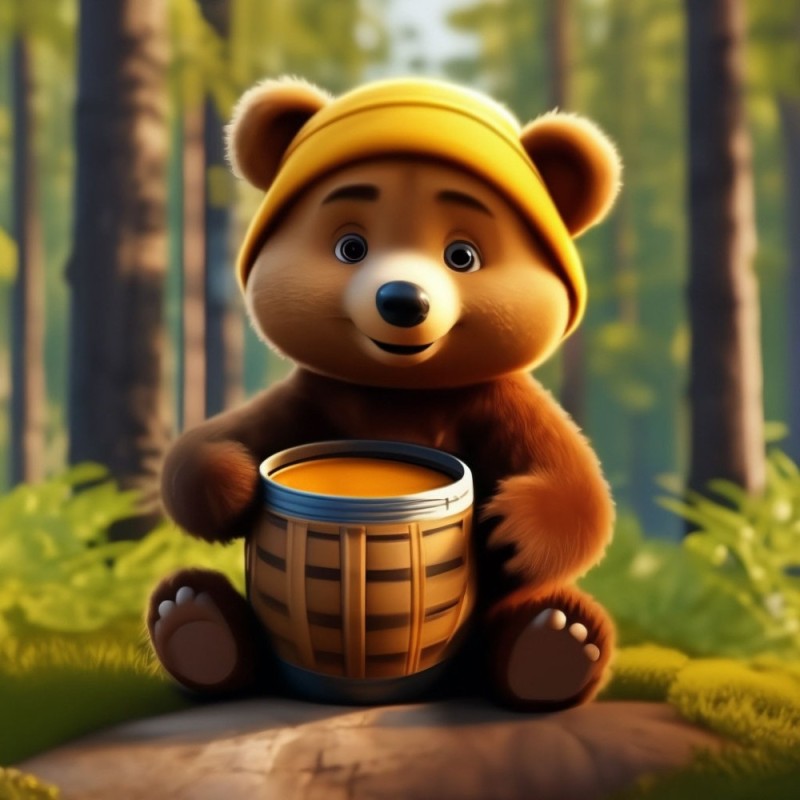 Create meme: bear with honey, bear , bear 