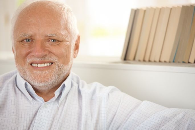 Create meme: hide the pain harold , grandfather Harold meme, Harold hide the pain 