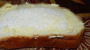 Create meme: sandwich of our childhood, a sandwich of childhood, sandwich with butter and sugar