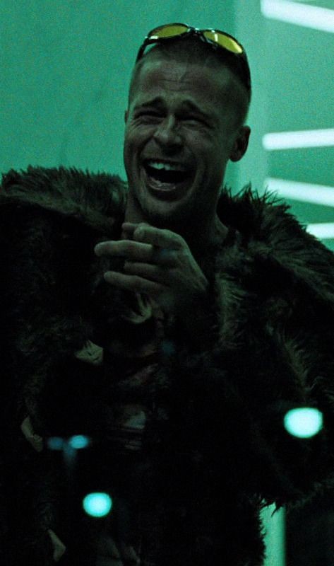 Create meme: fight club tyler durden, fight club Tyler, Fight club Brad Pitt in a fur coat