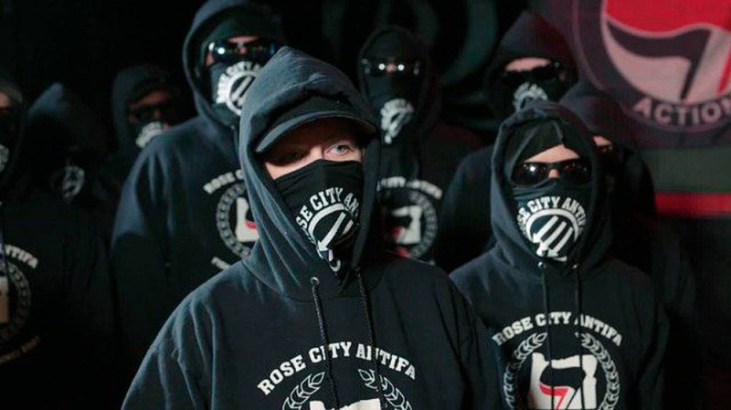 Create meme: antifa, football fans subculture, antifa in the USA