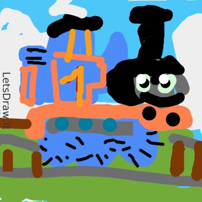 Create meme: blue tractor steam locomotive, Thomas the tank engine, blue tractor steam train