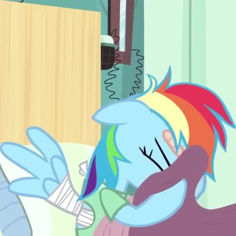 Create meme: Rainbow Dash is in the hospital, Rainbow Dash and Rainbow Blitz Love, rainbow dash 