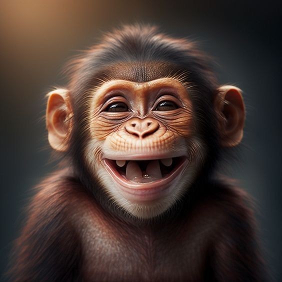 Создать мем: смешные обезьяны, счастливая обезьяна, шимпанзе улыбается