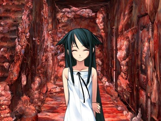 Create meme: Guro anime, Saya no uta game, song of sayi novella