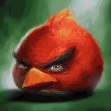 Создать мем: красная птичка из angry birds, злая птица из энгри бердз, sam spratt angry birds