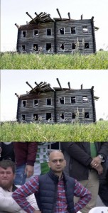 Create meme: rates abandoned village, house, extinct villages of Russia