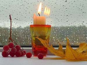 Create meme: postcard cozy autumn evening, a cosy autumn evening, candle in the window pictures