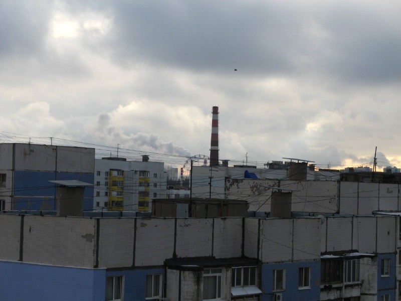 Create meme: panorama of the city, smoke above the roof, CHPP on Zhukov