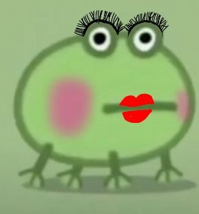 Create meme: the frog from peppa, peppa frog, peppa pig frog