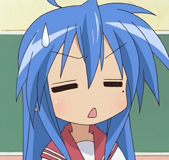 Create meme: anime , Anime peeks out, Lucky Star Konata Izumi