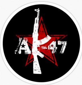 Create meme: prints, group logo Alice, star and 2 AK 47