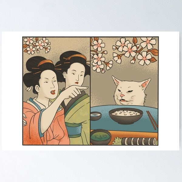 Создать мем: картины японии, гейша постер, японские гейши
