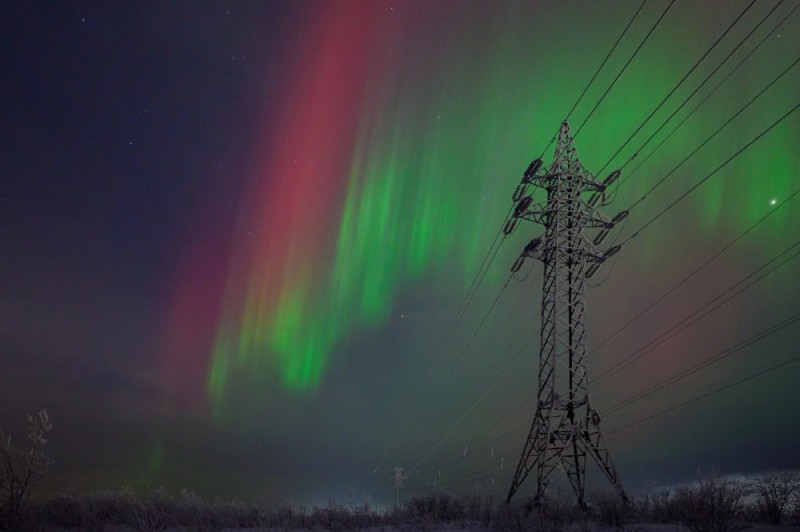 Create meme: Northern lights, Northern Lights Murmansk, polar lights
