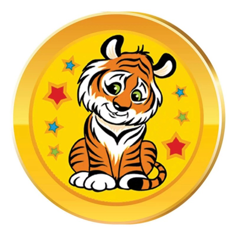 Create meme: medals from the ponch confitrade, tiger cub with a medal, Medal symbol of the year 4.5g 180pcs/Chocolate World