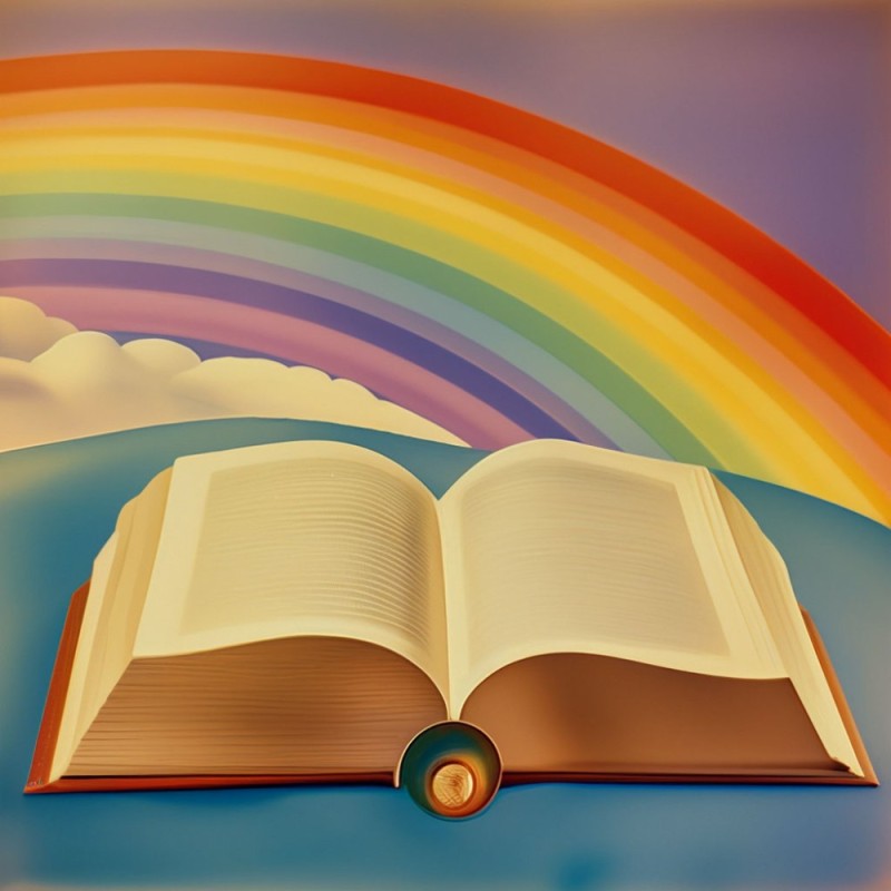 Create meme: book rainbow, rainbow from the Bible, books