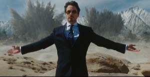 Create meme: downey, Tony stark explosion, iron man 2008