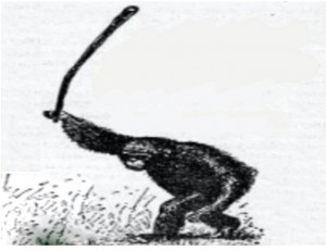 Create meme: Savannah chimpanzees, rebellion a monkey with a stick