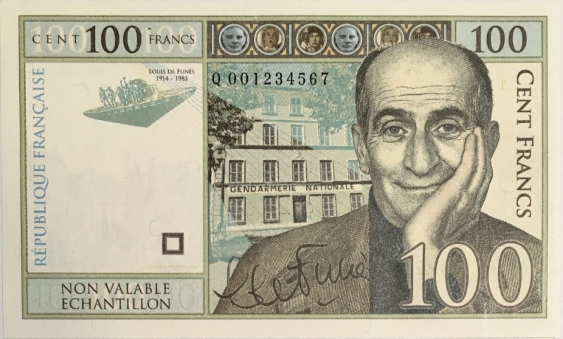 Create meme: 100 francs louis de funes, 100 franc, 100 francs