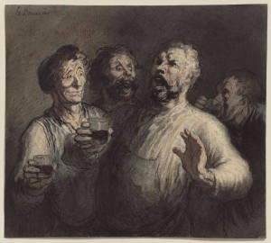 Create meme: Francisco Goya (1746-1828), Honore Daumier the chess players, Daumier. the drinkers