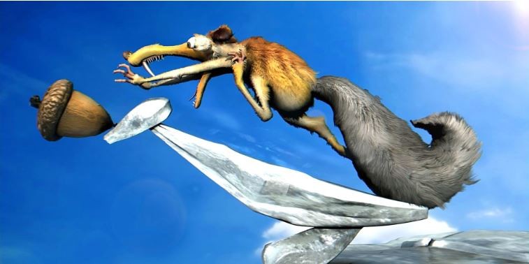 Create meme: ice age , squirrel with a nut from the ice age, ice age squirrel