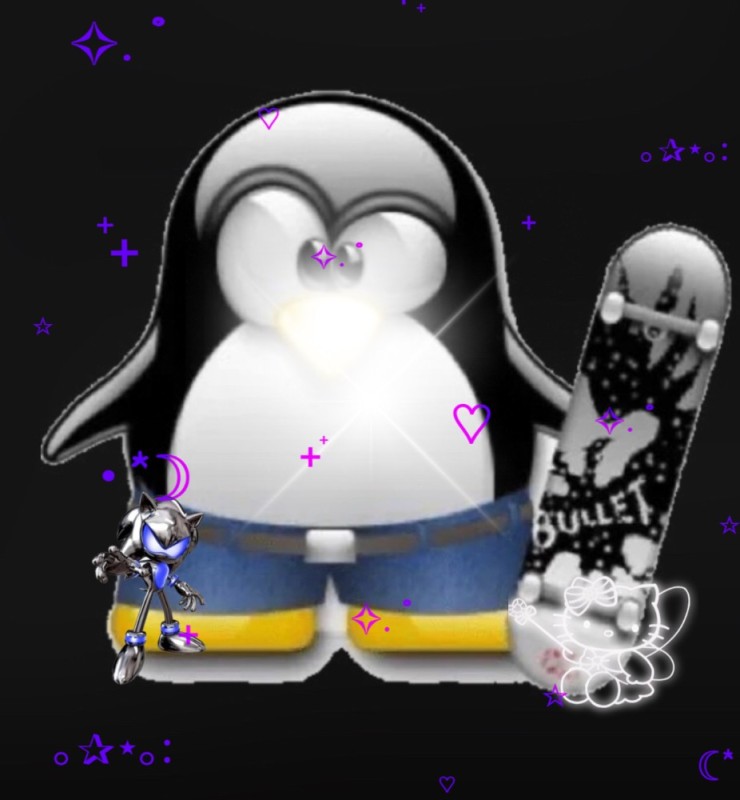 Create meme: the penguin with the phone, tux sad, linux top
