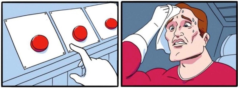 Create meme: comics memes, comics , two buttons meme template