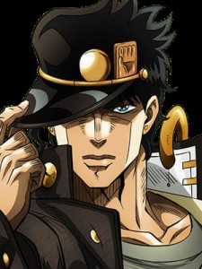 Создать мем: джо джо джотаро куджо, jotaro, джотаро зол