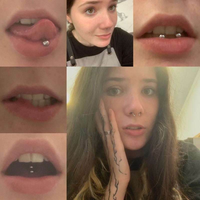 Create meme: types of lip piercing, piercing under the lip, lower lip piercing