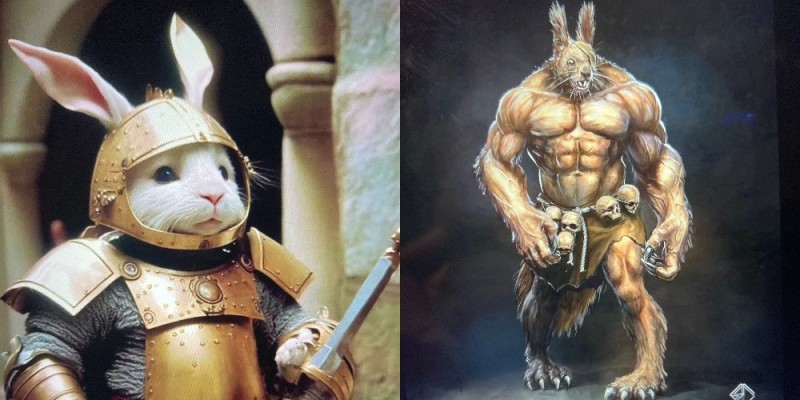 Create meme: battle rabbit, rabbit warrior, rabbit 